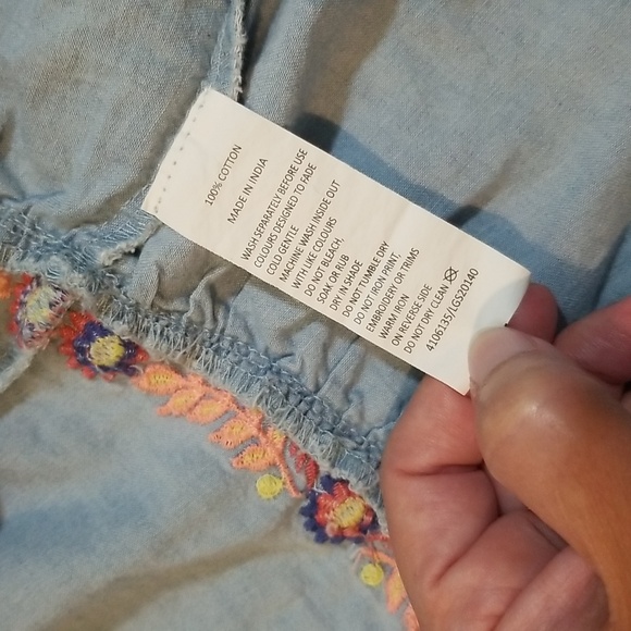 Milkshake blue dress with embroidery girls size 8 EUC - Picture 8 of 12